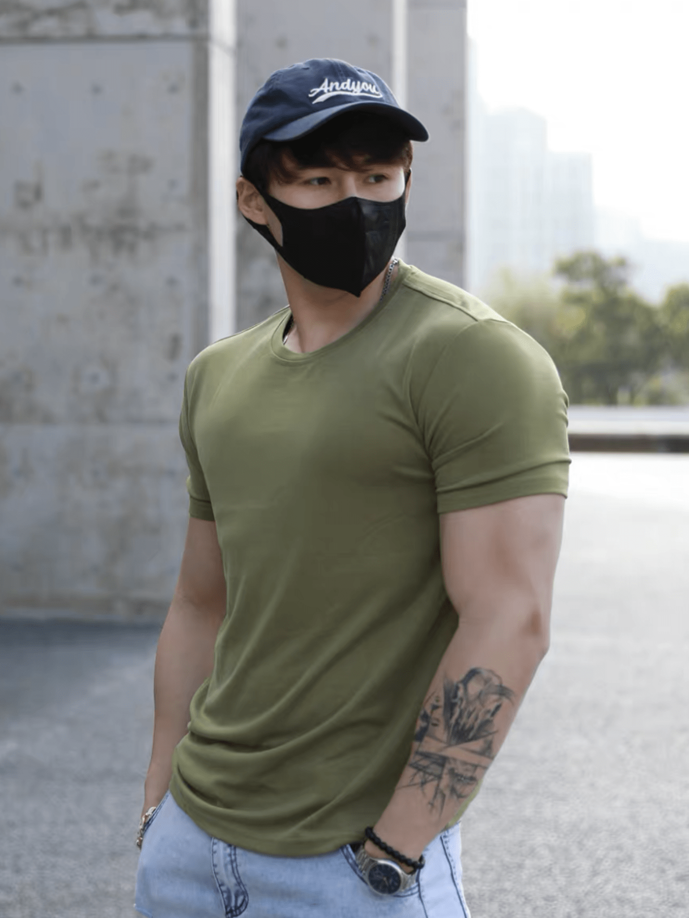 Men's plain short sleeve t-shirt with elastane ViscoLycra mesh