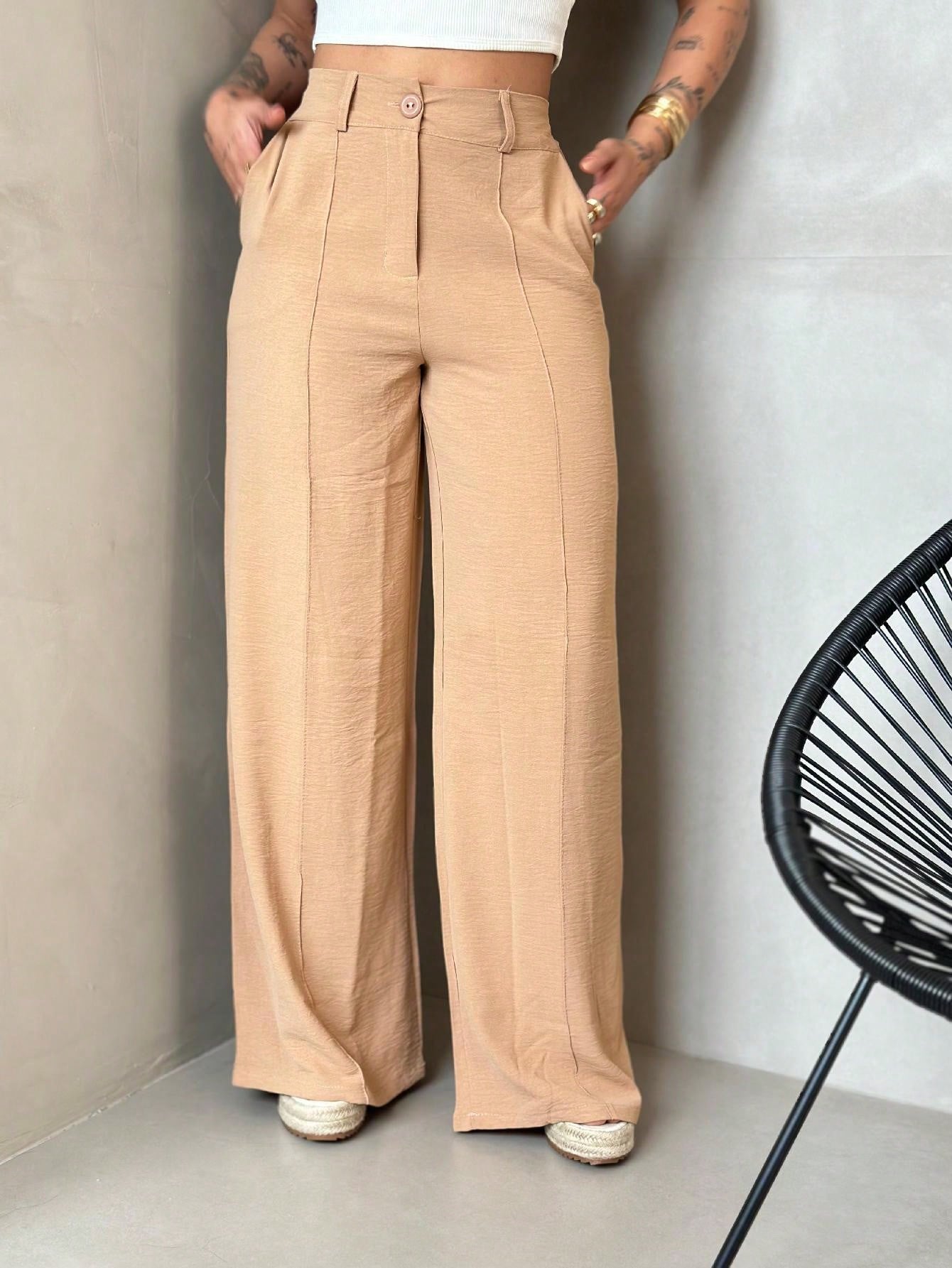 Aguilera Wide Leg Tailored Dress Pants