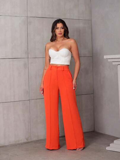 Aguilera Wide Leg Tailored Dress Pants