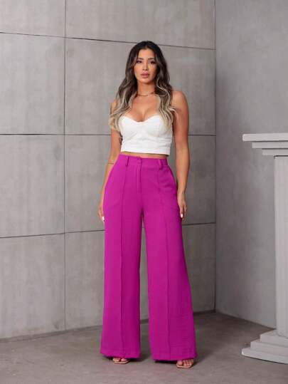 Aguilera Wide Leg Tailored Dress Pants