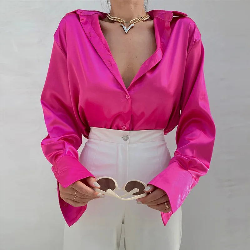 Vintage women's polyester shirt