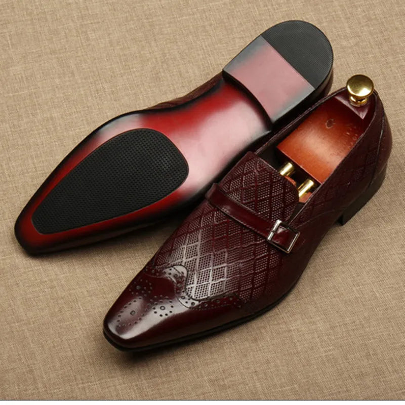Sapato italiano social em couro genuíno artesanal