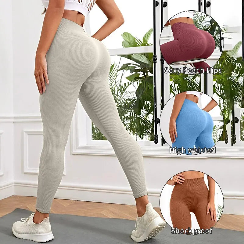 Calça Fitness canelada cintura alta Aguilera - AGUILERA FASHION